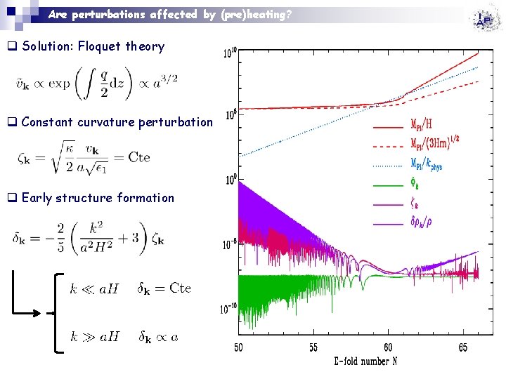 Are perturbations affected by (pre)heating? q Solution: Floquet theory μ=q/2 is the Floquet index