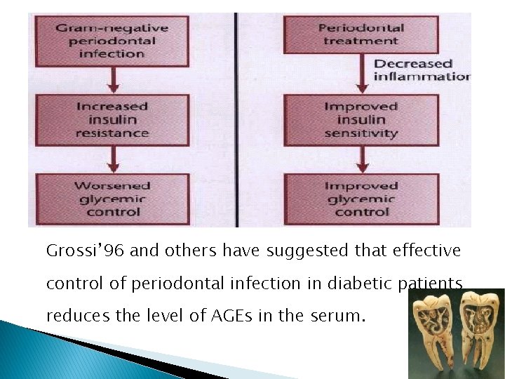 Grossi’ 96 and others have suggested that effective control of periodontal infection in diabetic