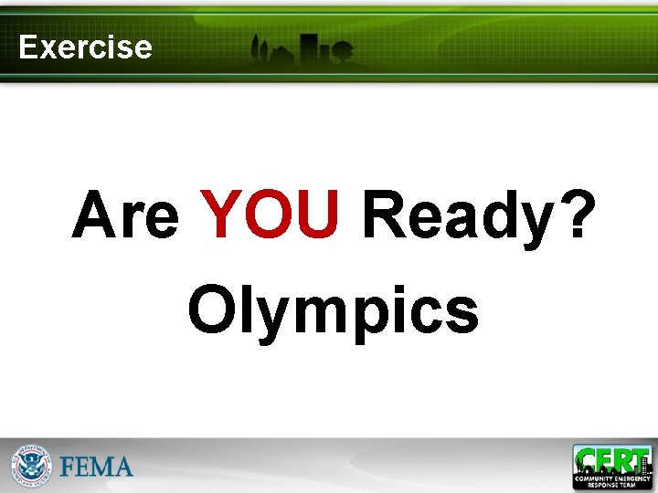 Exercise Are YOU Ready? Olympics 