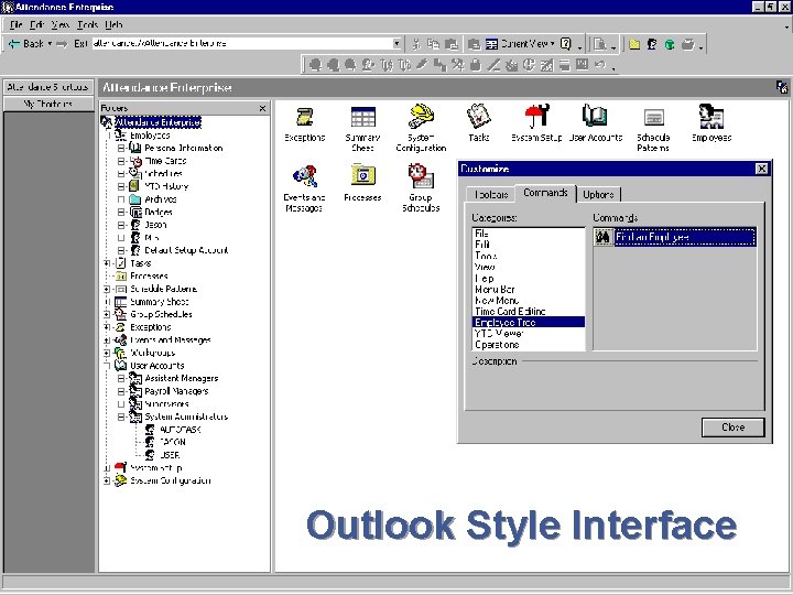 Outlook Style Interface 
