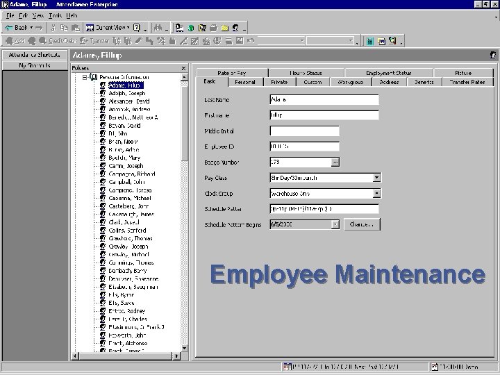 Employee Maintenance 