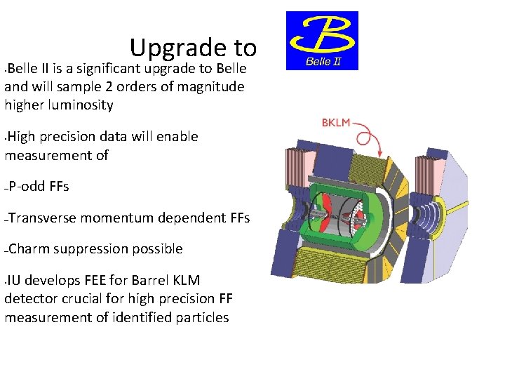 Upgrade to Belle II is a significant upgrade to Belle and will sample 2