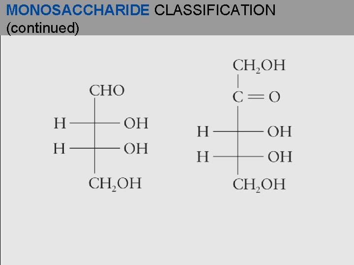 MONOSACCHARIDE CLASSIFICATION (continued) 