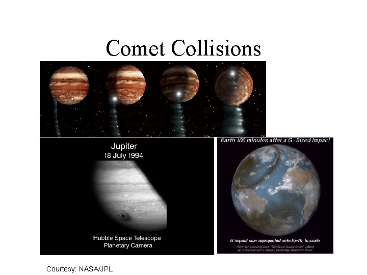 Comet Collisions Courtesy: NASA/JPL 