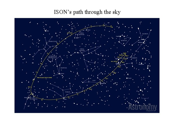 ISON’s path through the sky ISON’s path through the sky