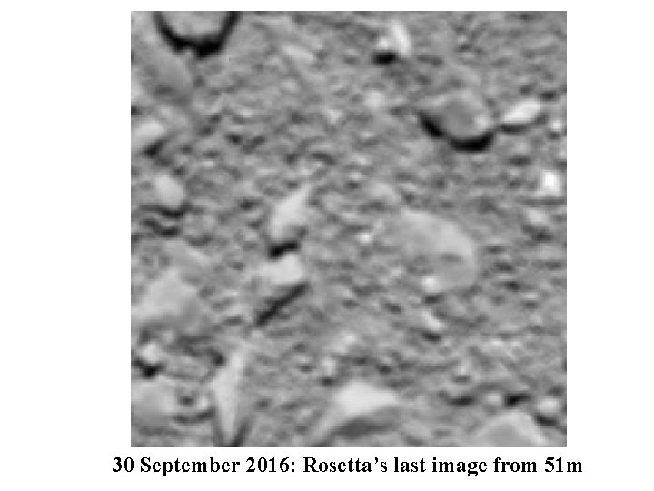 30 September 2016: Rosetta’s last image from 51 m 