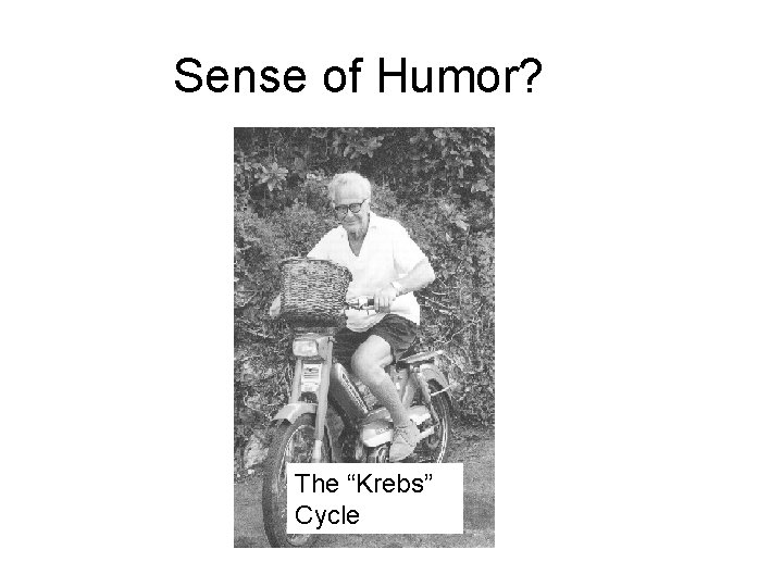 Sense of Humor? The “Krebs” Cycle Sense of Humor? The “Krebs” Cycle