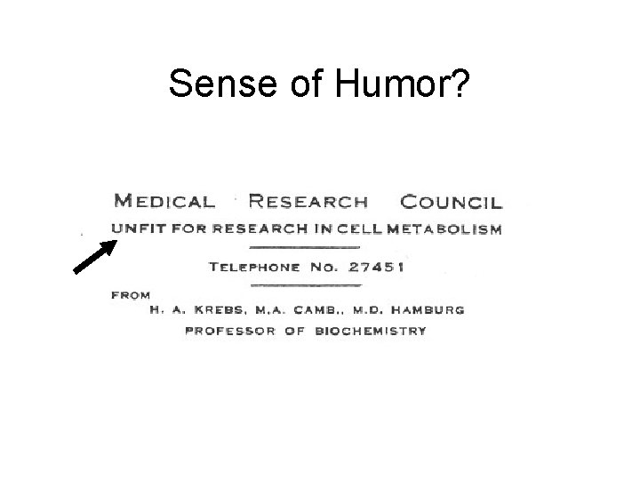 Sense of Humor? 