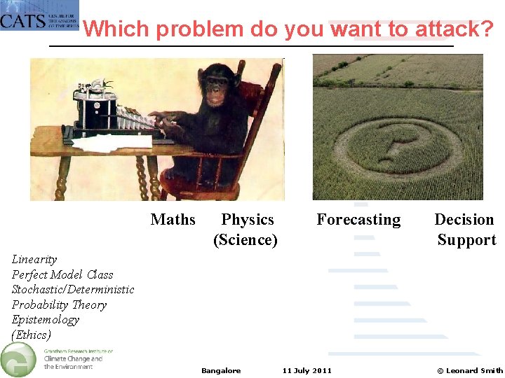 Which problem do you want to attack? Maths Physics Forecasting Decision (Science) Support Linearity