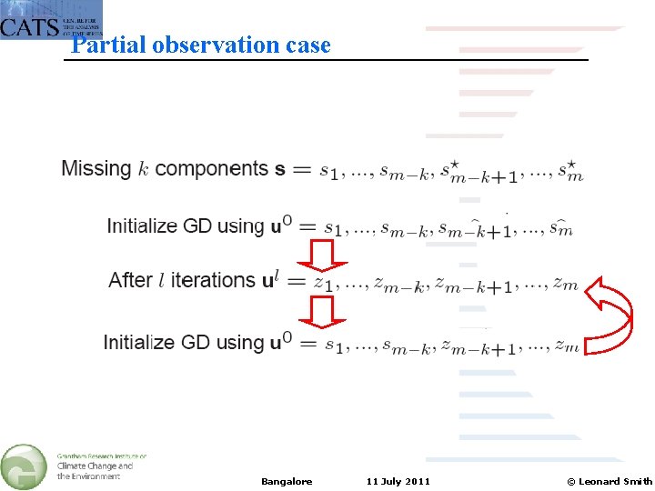 Partial observation case Bangalore 11 July 2011 © Leonard Smith 