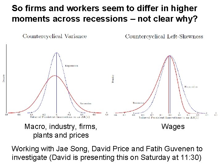 So firms and workers seem to differ in higher moments across recessions – not