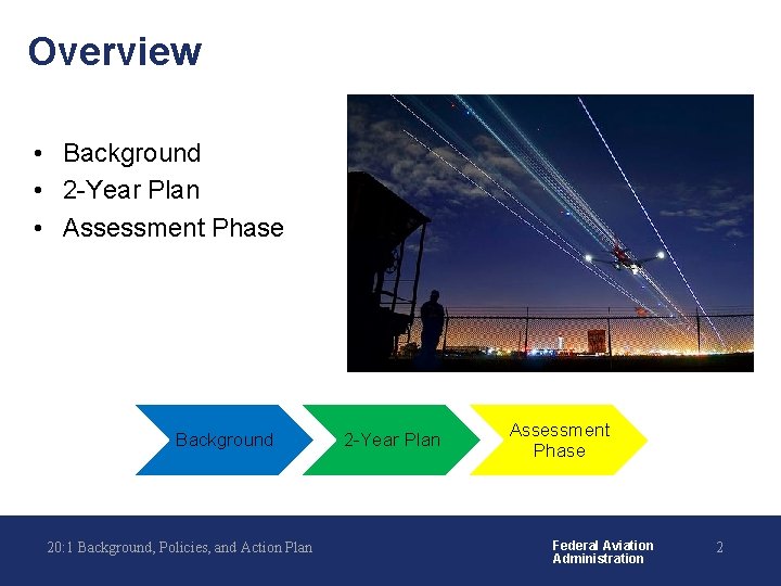 Overview • Background • 2 -Year Plan • Assessment Phase Background 20: 1 Background,