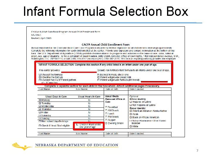 Infant Formula Selection Box 7 