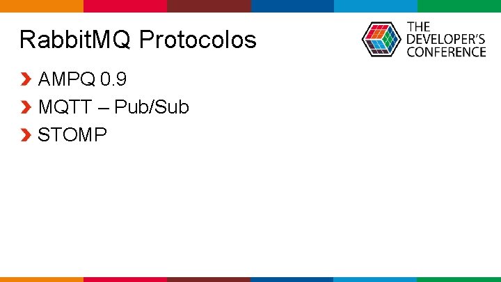  Rabbit. MQ Protocolos AMPQ 0. 9 MQTT – Pub/Sub STOMP Globalcode – Open