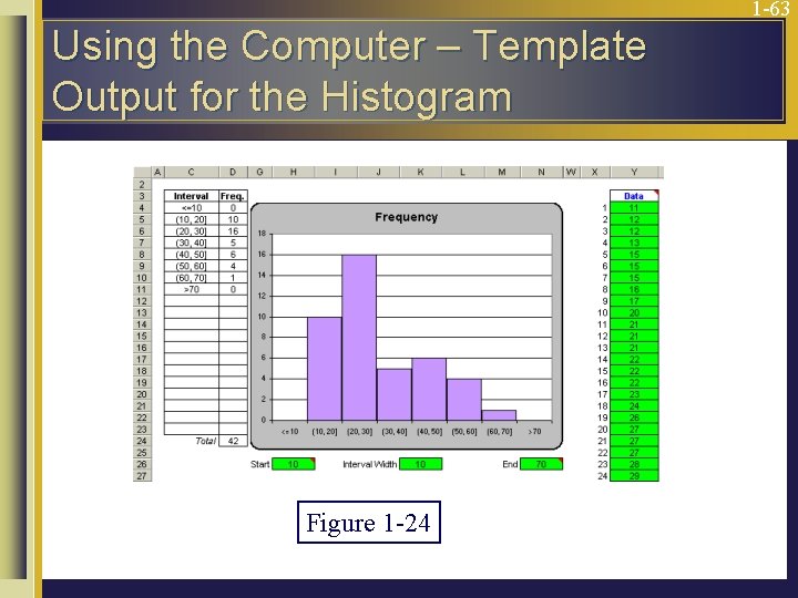 1 -63 Using the Computer – Template Output for the Histogram Figure 1 -24