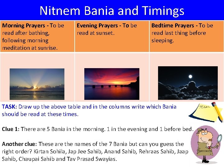 Nitnem Bania and Timings Morning Prayers - To be read after bathing, following morning