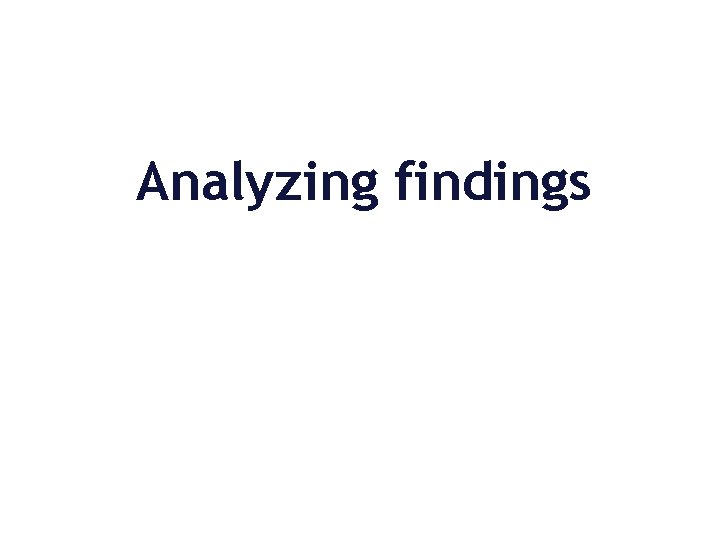 Analyzing findings 