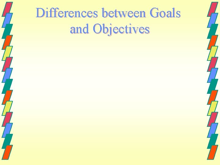 Differences between Goals and Objectives 