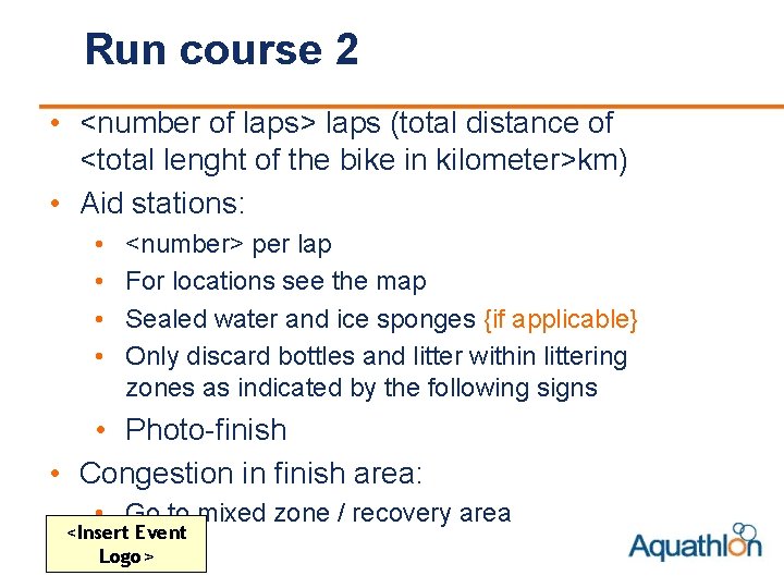 Run course 2 • <number of laps> laps (total distance of <total lenght of