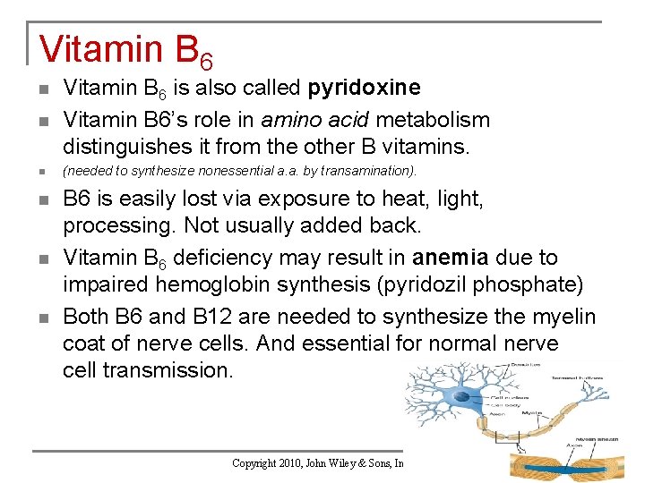 Vitamin B 6 n n n Vitamin B 6 is also called pyridoxine Vitamin