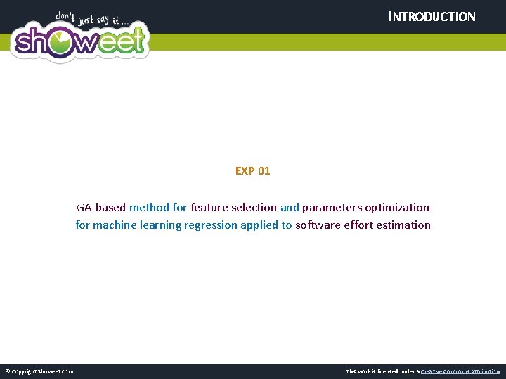 INTRODUCTION EXP 01 GA-based method for feature selection and parameters optimization for machine learning