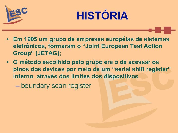 HISTÓRIA • Em 1985 um grupo de empresas européias de sistemas eletrônicos, formaram o