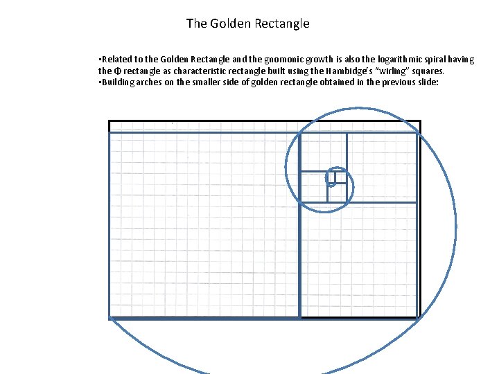 The Golden Rectangle • Related to the Golden Rectangle and the gnomonic growth is The Golden Rectangle • Related to the Golden Rectangle and the gnomonic growth is