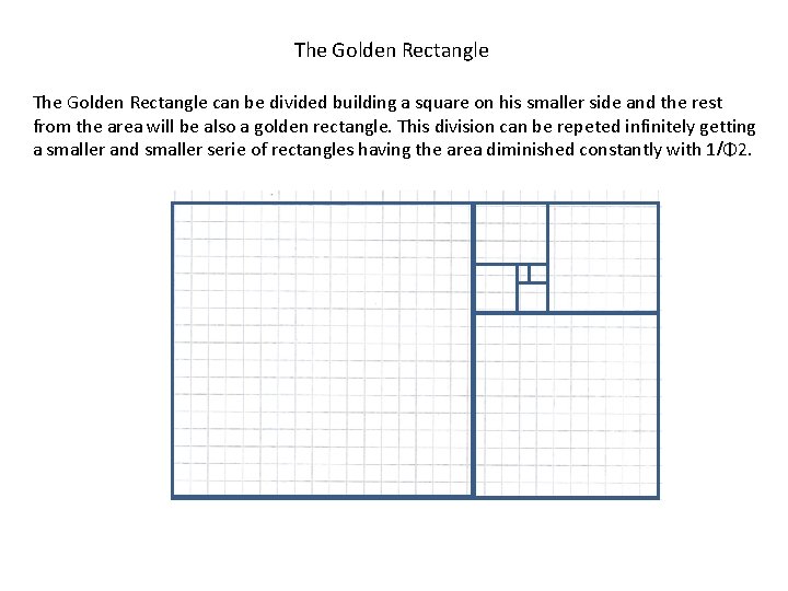 The Golden Rectangle can be divided building a square on his smaller side and The Golden Rectangle can be divided building a square on his smaller side and