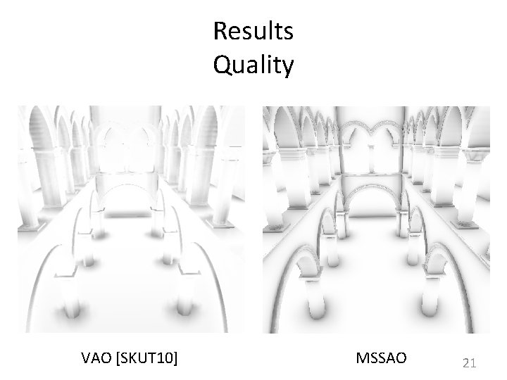 Results Quality VAO [SKUT 10] MSSAO 21 
