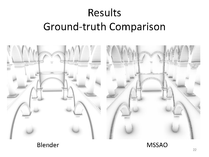 Results Ground-truth Comparison Blender MSSAO 22 