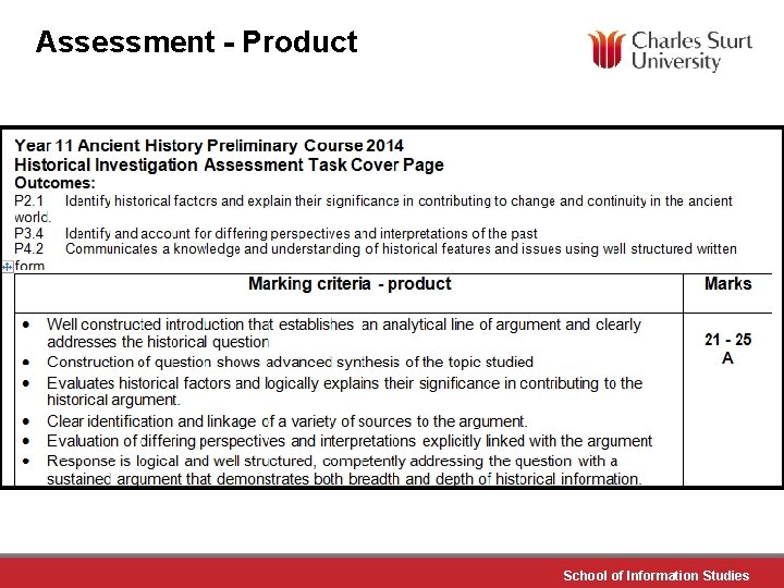 Assessment - Product School of Information Studies 