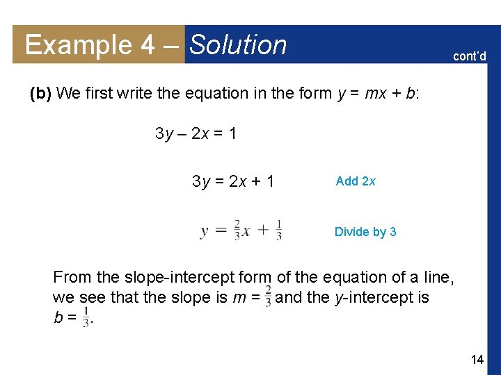 Example 4 – Solution cont’d (b) We first write the equation in the form