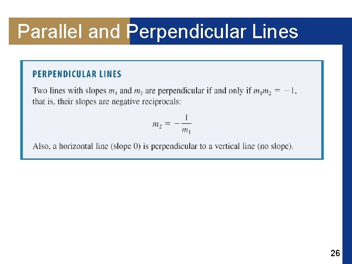 Parallel and Perpendicular Lines 26 