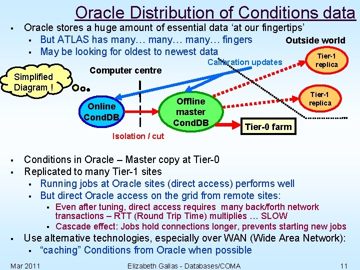 Oracle Distribution of Conditions data § Oracle stores a huge amount of essential data