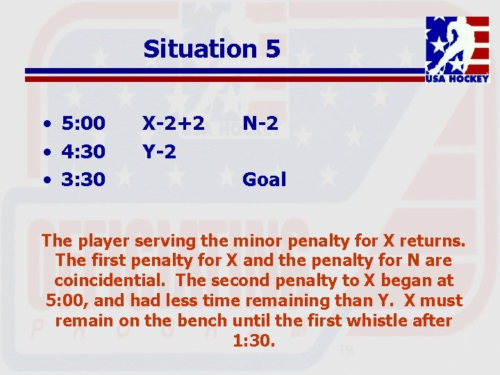 Situation 5 • 5: 00 • 4: 30 • 3: 30 X-2+2 Y-2 N-2