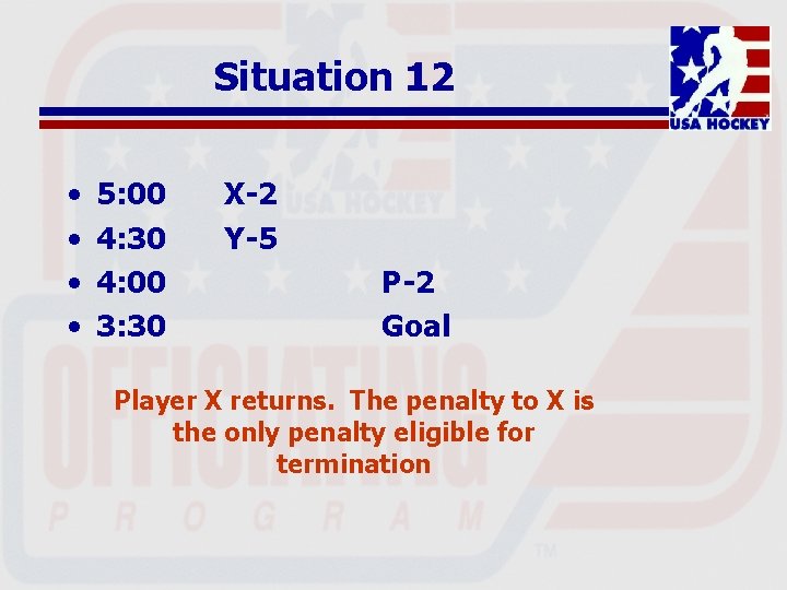 Situation 12 • • 5: 00 4: 30 4: 00 3: 30 X-2 Y-5