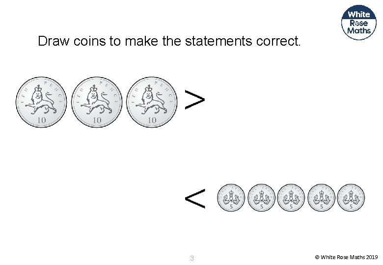 Draw coins to make the statements correct. 3 © White Rose Maths 2019 