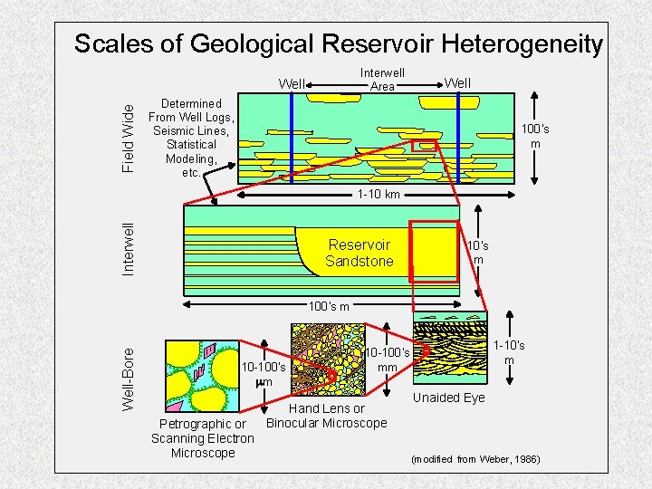 Scales of Geological Reservoir Heterogeneity Interwell Area Field Wide Well Determined From Well Logs,