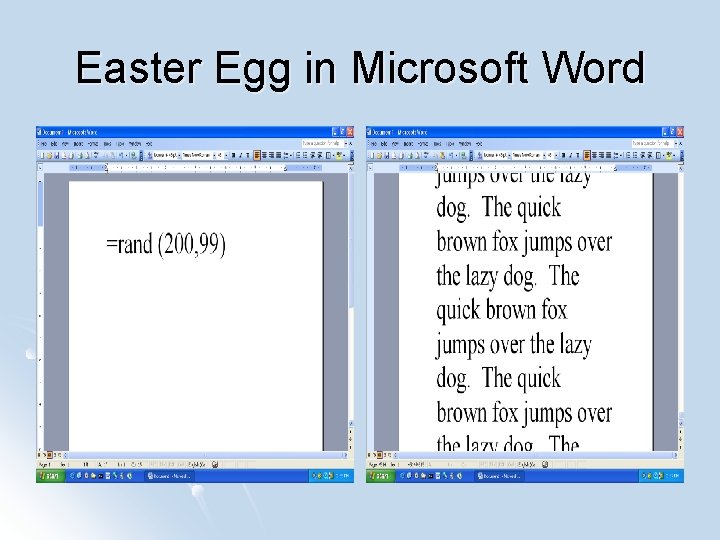 Easter Egg in Microsoft Word 