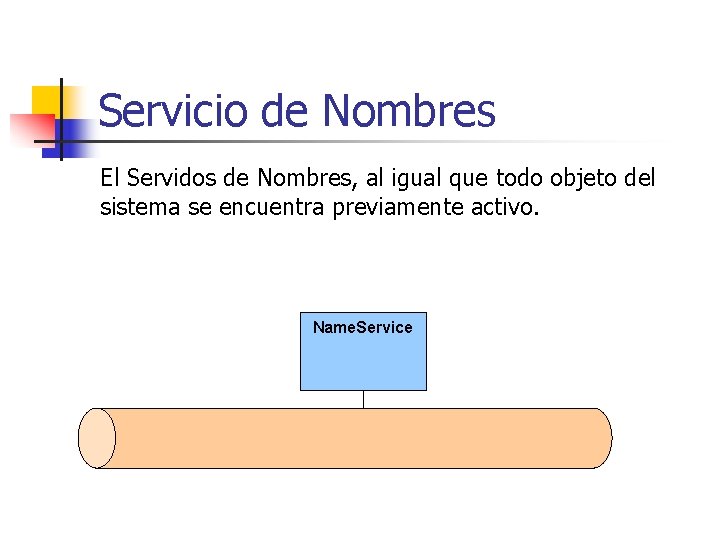 Servicio de Nombres El Servidos de Nombres, al igual que todo objeto del sistema