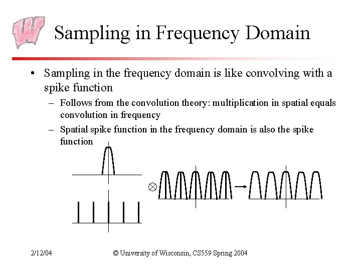 Sampling in Frequency Domain • Sampling in the frequency domain is like convolving with