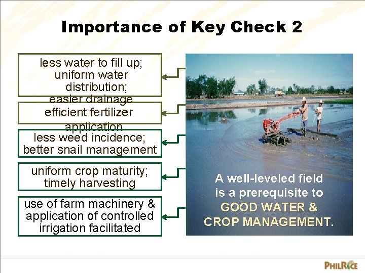 Importance of Key Check 2 less water to fill up; uniform water distribution; easier