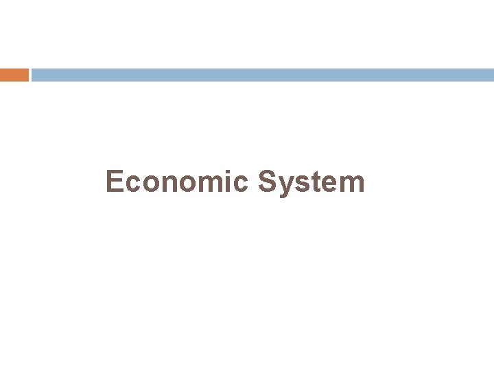  Economic System 