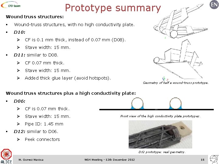 Prototype summary Wound truss structures: § Wound-truss structures, with no high conductivity plate. §