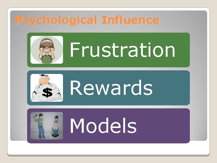 Psychological Influence Frustration Rewards Models 