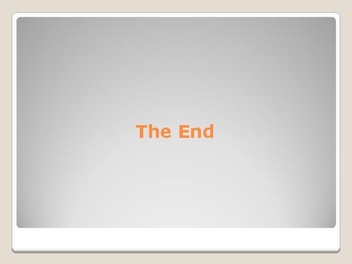 The End 