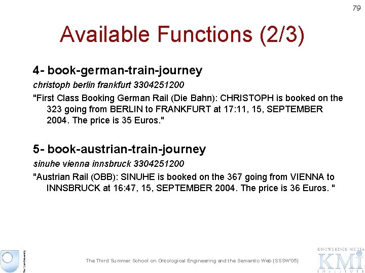79 Available Functions (2/3) 4 - book-german-train-journey christoph berlin frankfurt 3304251200 "First Class Booking