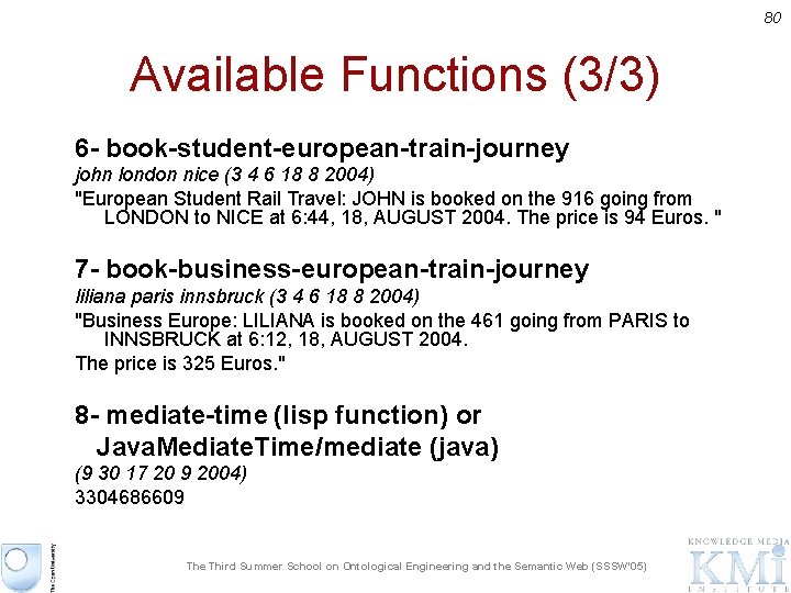 80 Available Functions (3/3) 6 - book-student-european-train-journey john london nice (3 4 6 18