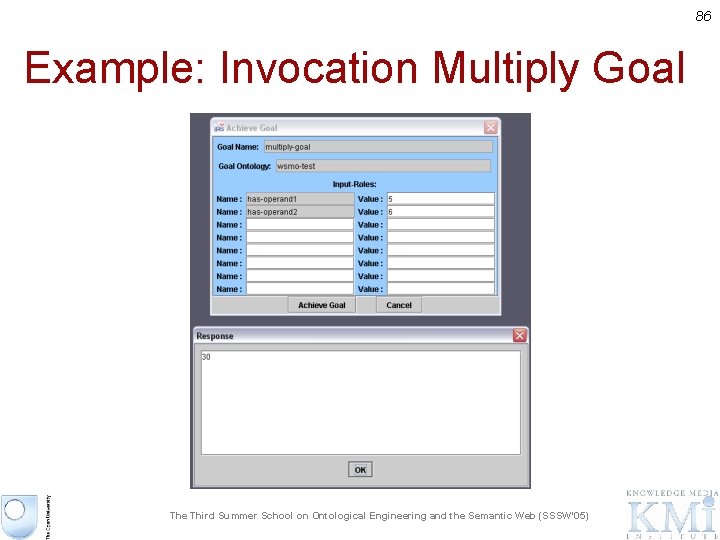 86 Example: Invocation Multiply Goal The Third Summer School on Ontological Engineering and the