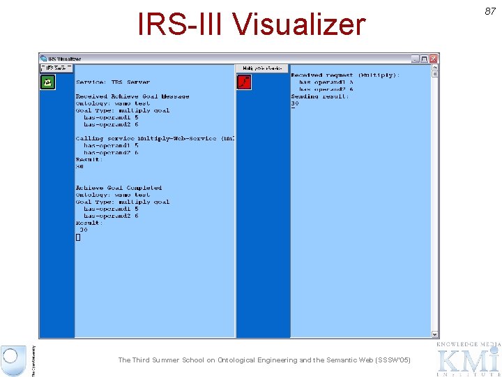 IRS-III Visualizer The Third Summer School on Ontological Engineering and the Semantic Web (SSSW'05)